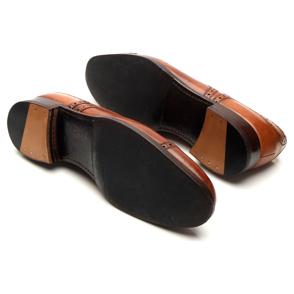 &#39;Union II&#39; Tan Brown Leather Derby Brogues UK 8 F