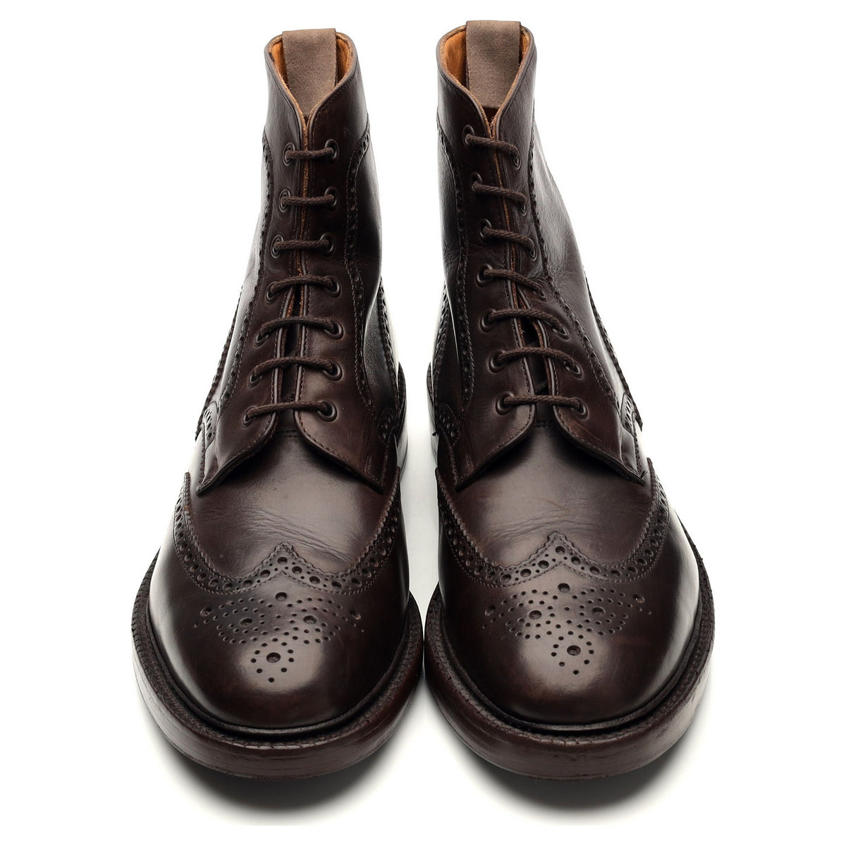 &#39;Langdale&#39; Dark Brown Leather Brogue Boots UK 10