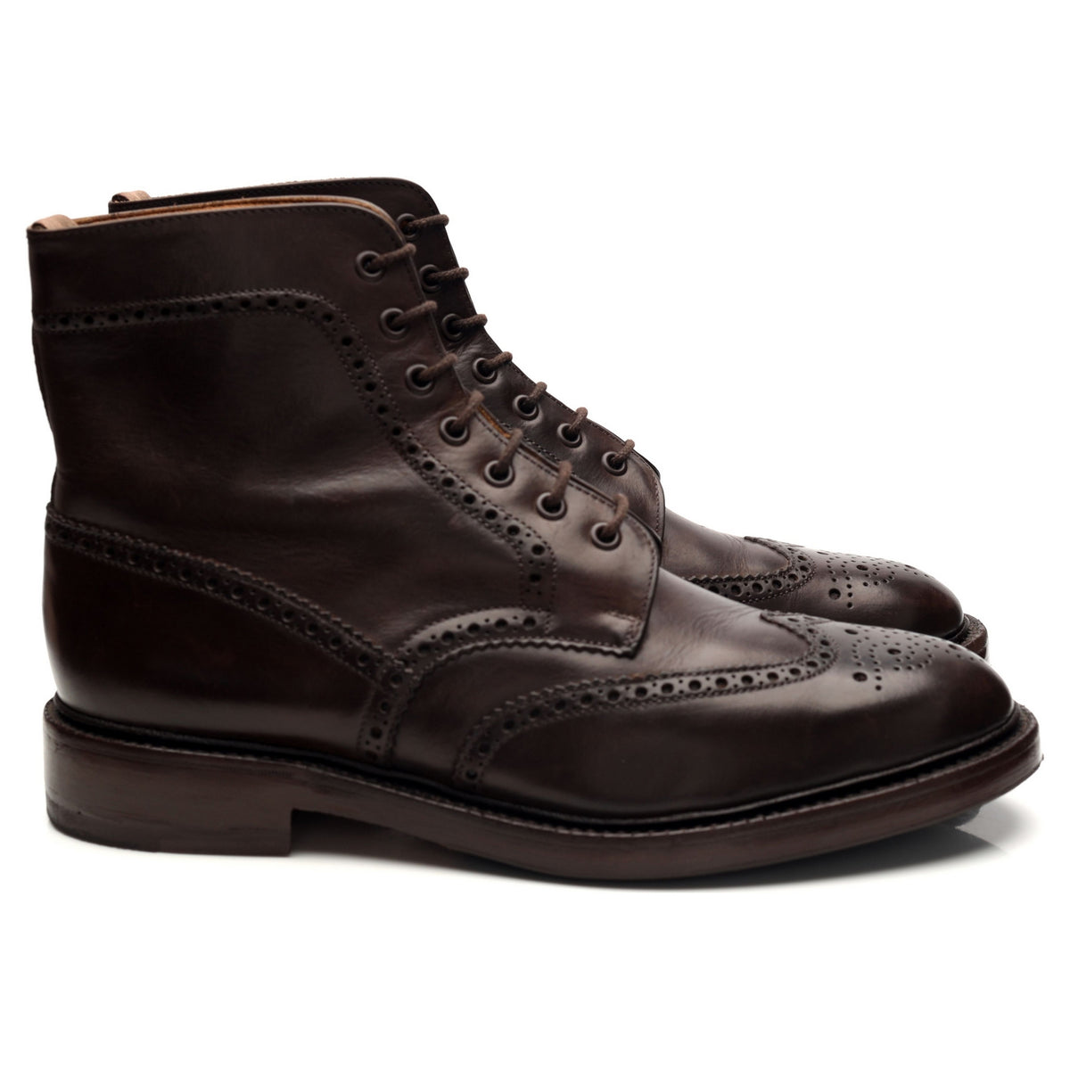 &#39;Langdale&#39; Dark Brown Leather Brogue Boots UK 10