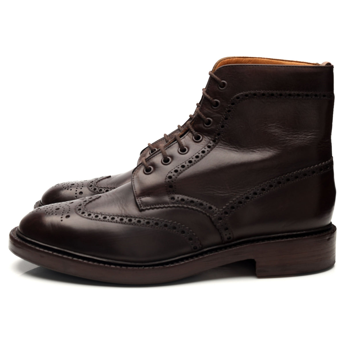 &#39;Langdale&#39; Dark Brown Leather Brogue Boots UK 10
