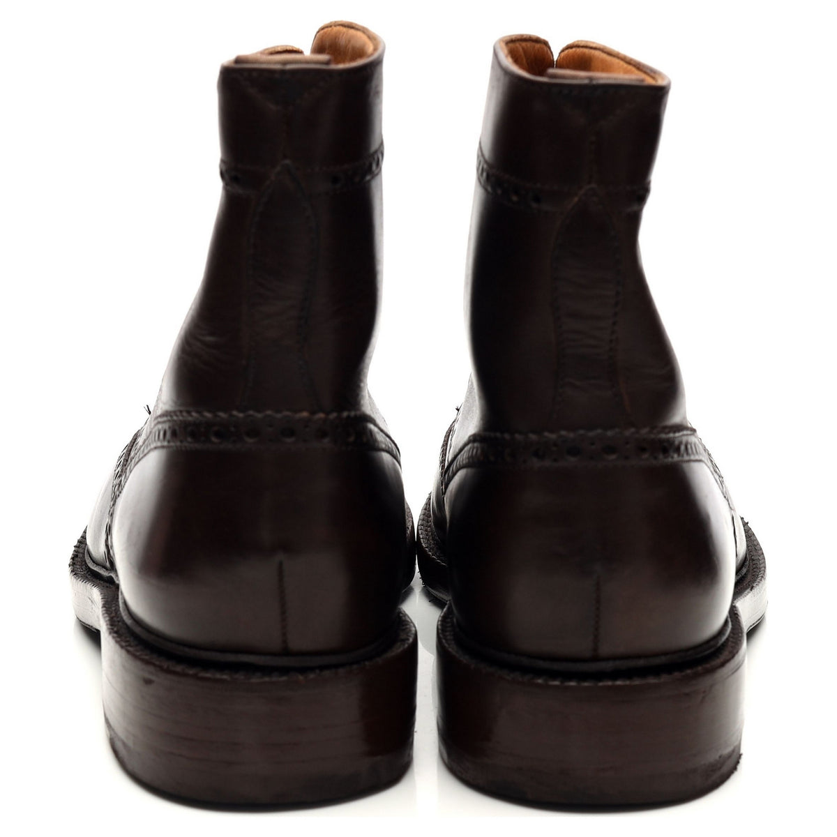 &#39;Langdale&#39; Dark Brown Leather Brogue Boots UK 10