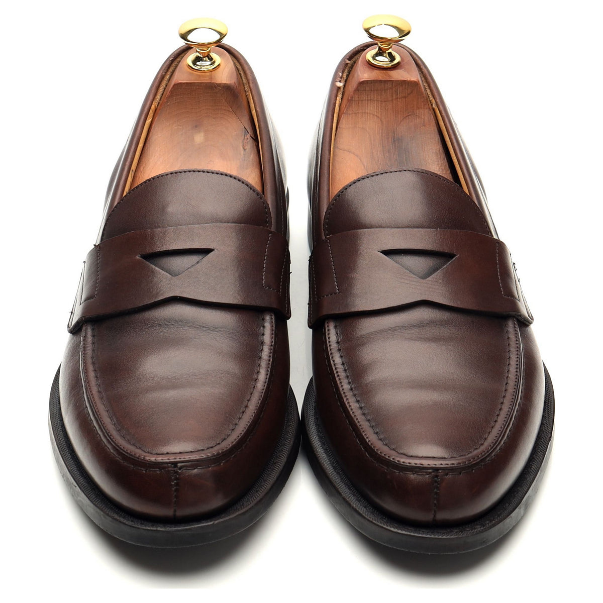 &#39;Elveden&#39; Dark Brown Leather Loafers UK 9 F