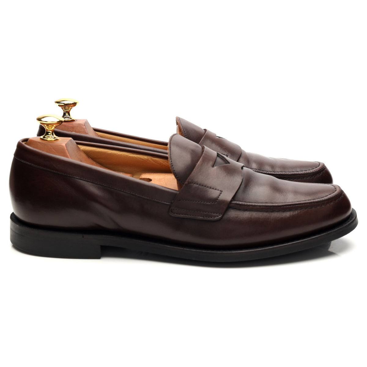 &#39;Elveden&#39; Dark Brown Leather Loafers UK 9 F