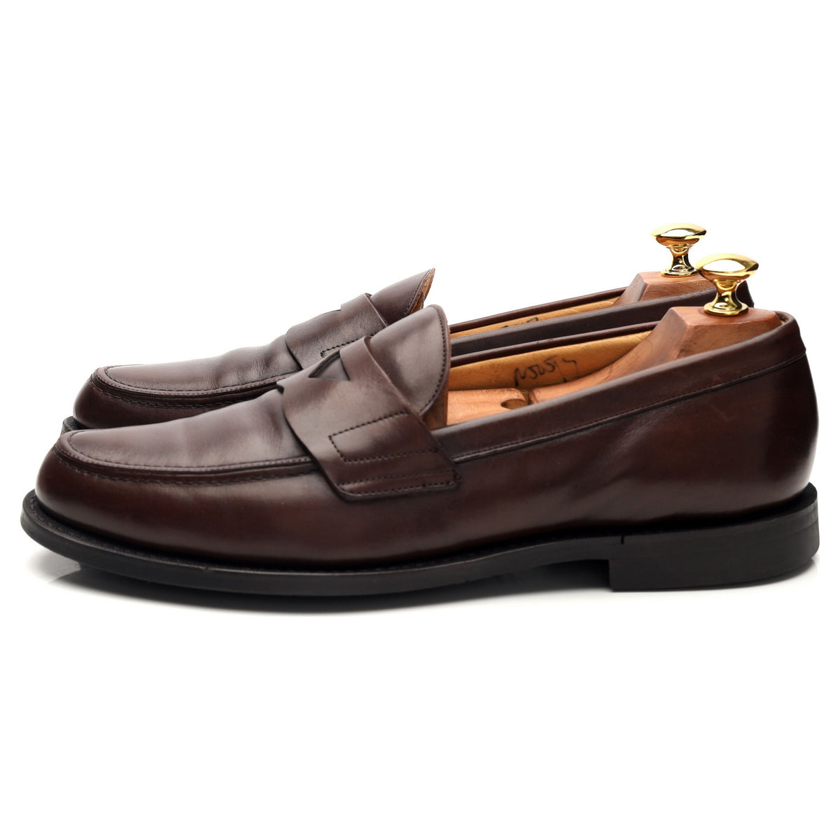 &#39;Elveden&#39; Dark Brown Leather Loafers UK 9 F