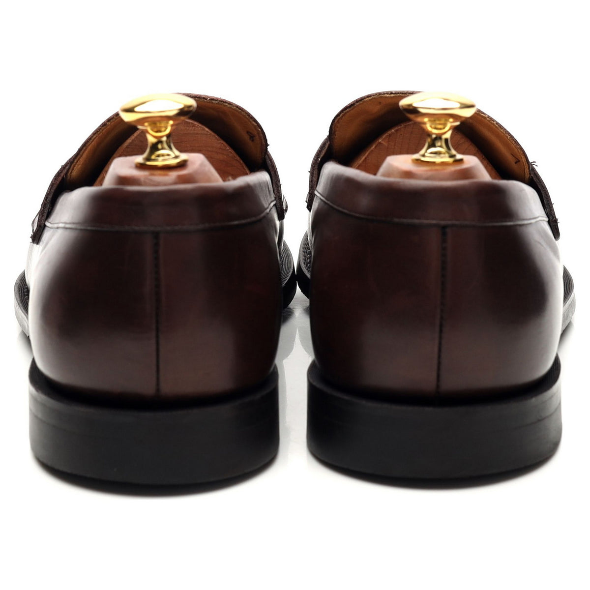 &#39;Elveden&#39; Dark Brown Leather Loafers UK 9 F
