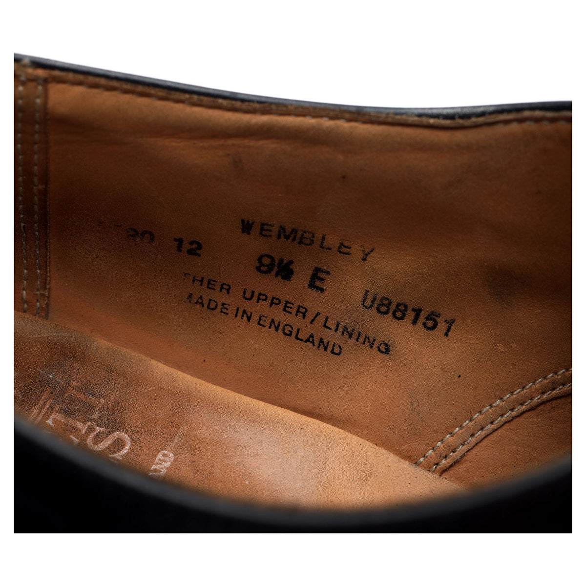 &#39;Wembley&#39; Black Leather Oxford UK 9.5 E