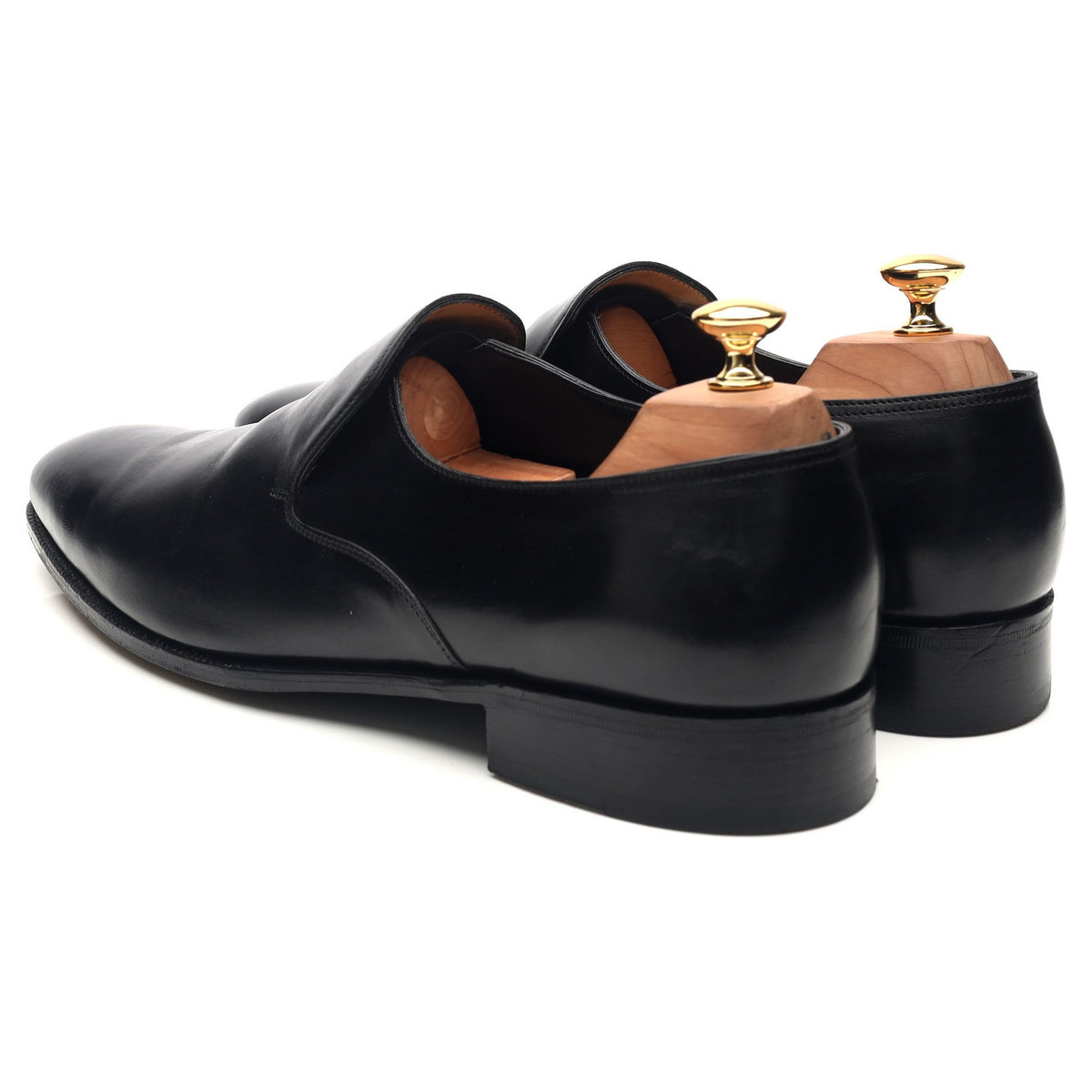 Prestige 'Elm' Black Leather UK 10.5 E - Abbot's Shoes