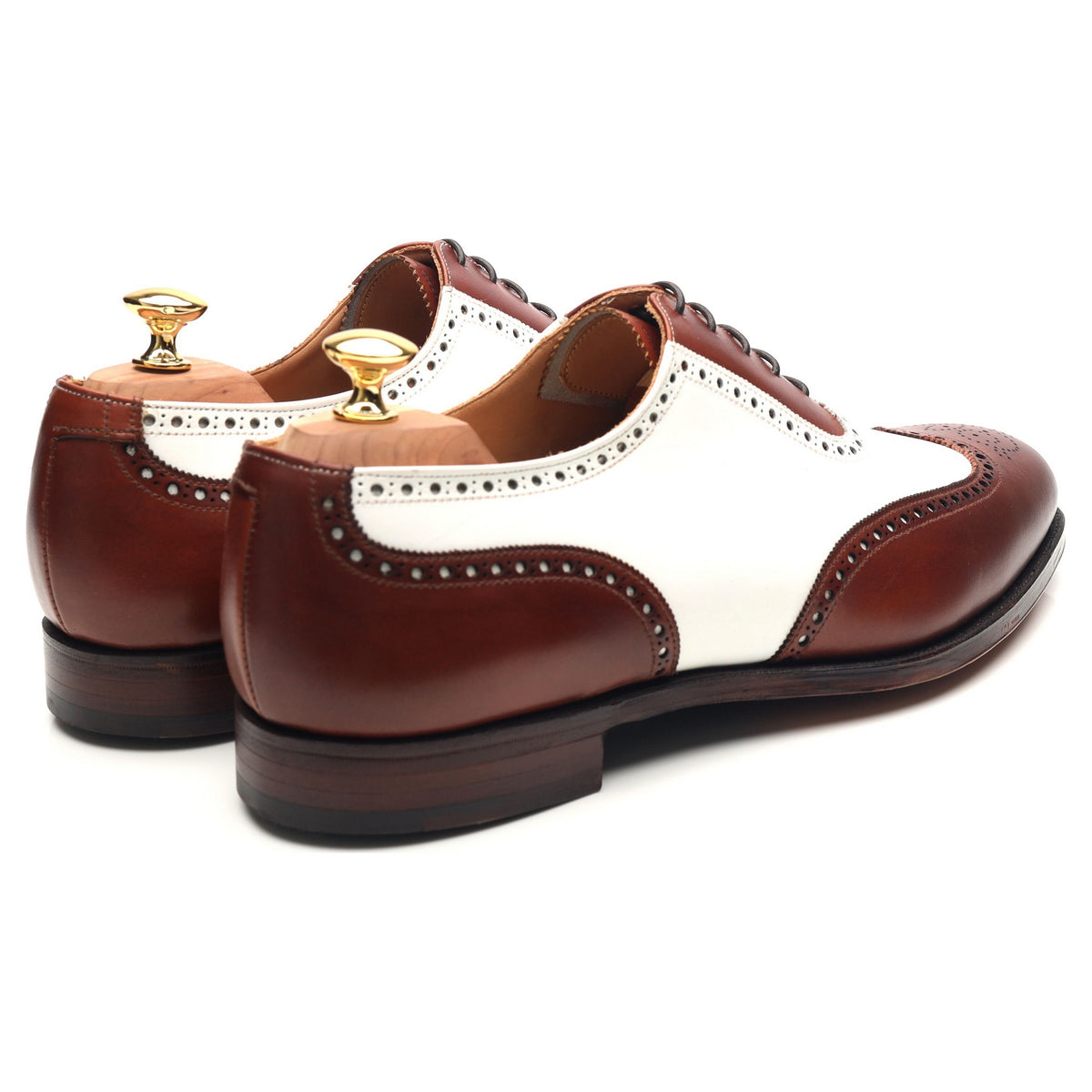 New &amp; Lingwood Two Tone Brown White Leather Brogues UK 11.5 E