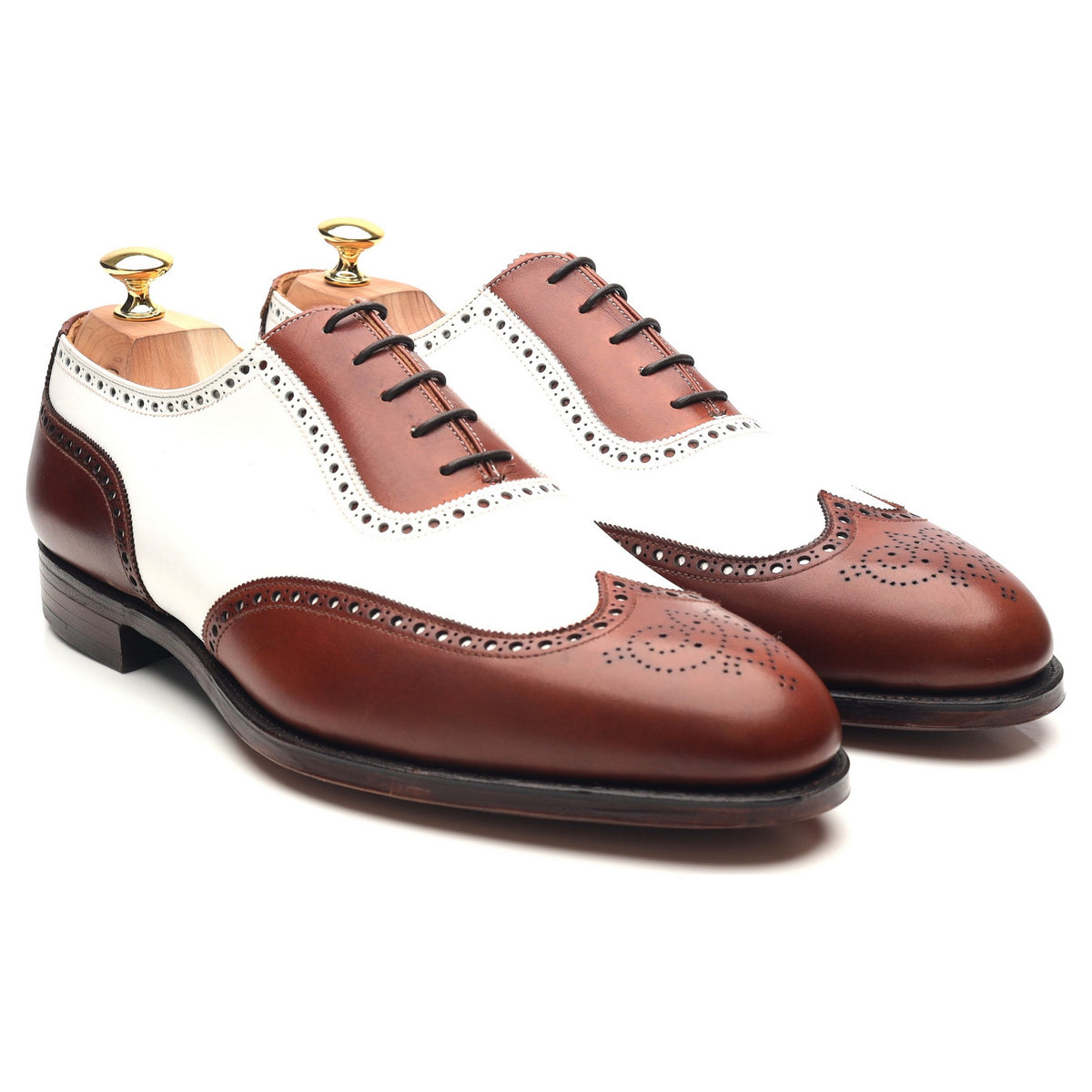 New &amp; Lingwood Two Tone Brown White Leather Brogues UK 11.5 E