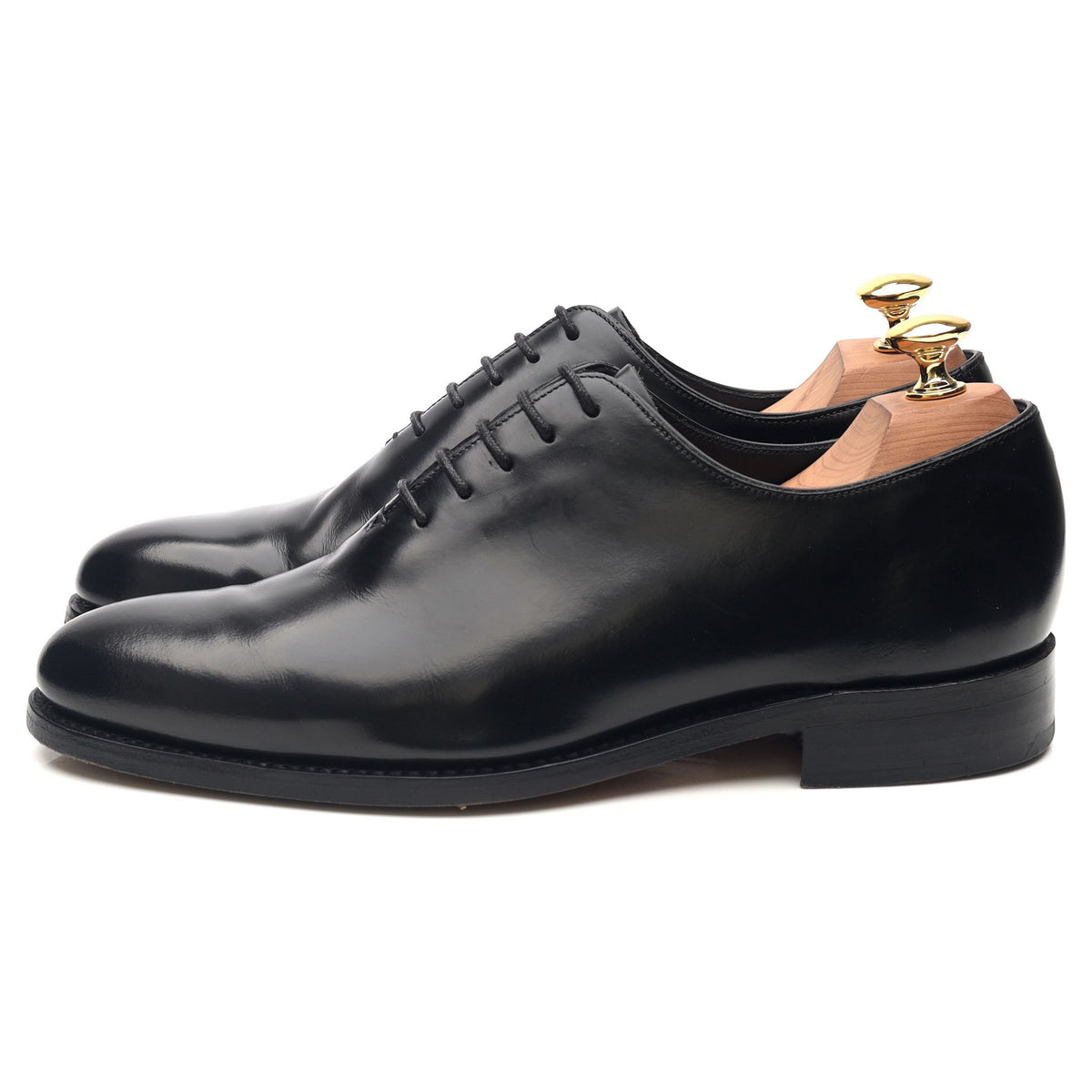 &#39;Nelson&#39; Black Leather Wholecut Oxford UK 6 G