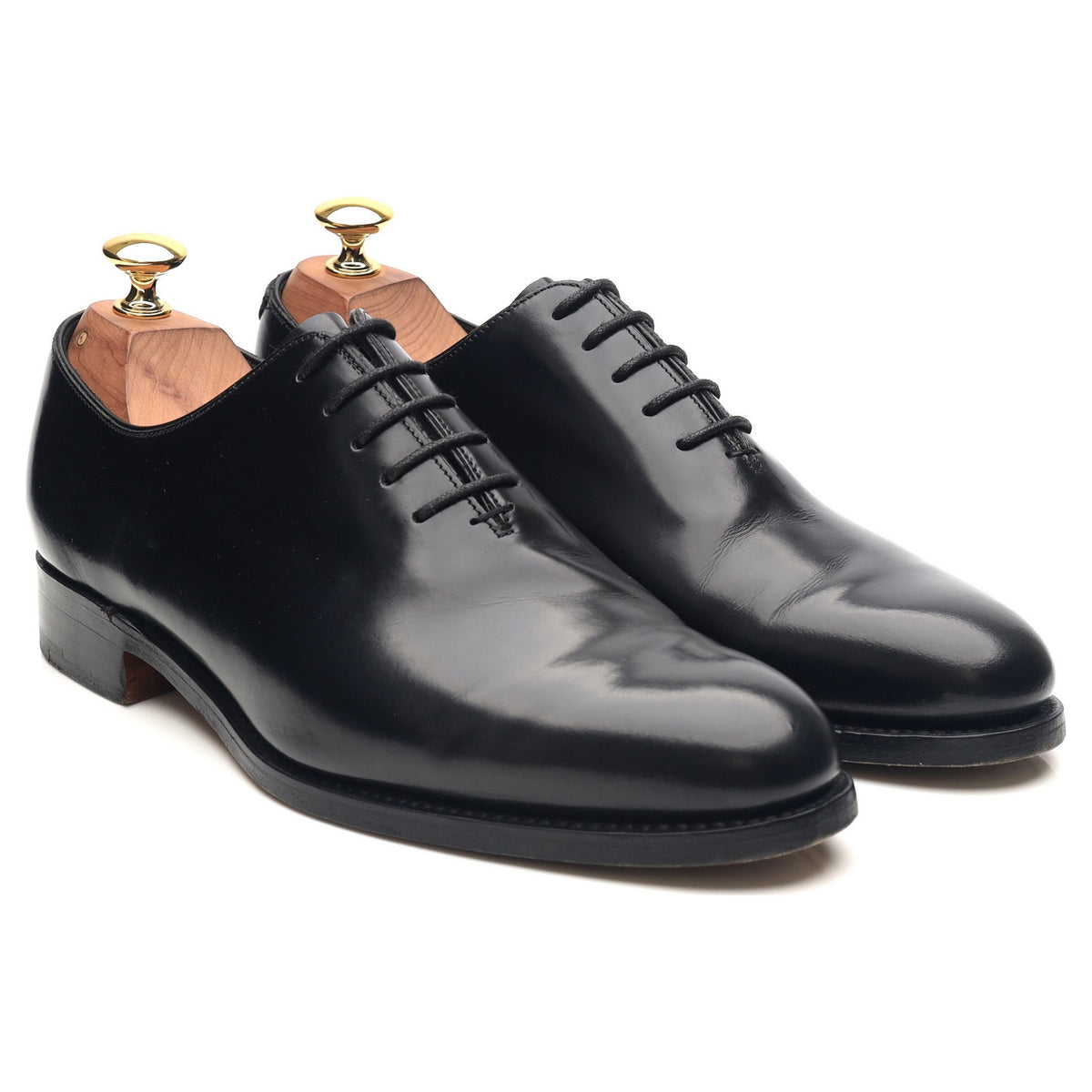 &#39;Nelson&#39; Black Leather Wholecut Oxford UK 6 G