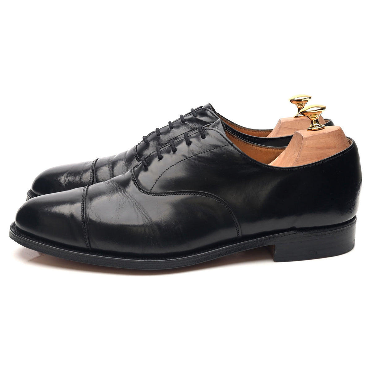 &#39;Tees&#39; Black Leather Oxford UK 10.5 F