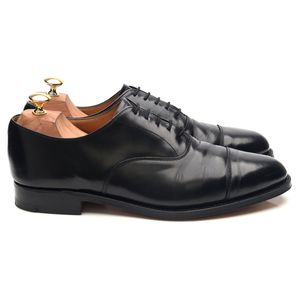 &#39;Tees&#39; Black Leather Oxford UK 10.5 F
