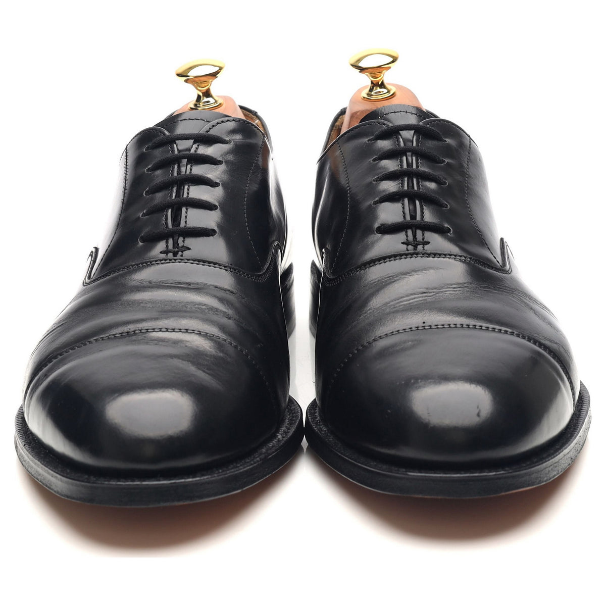 &#39;Tees&#39; Black Leather Oxford UK 10.5 F