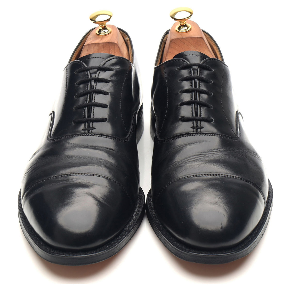&#39;Tees&#39; Black Leather Oxford UK 10.5 F