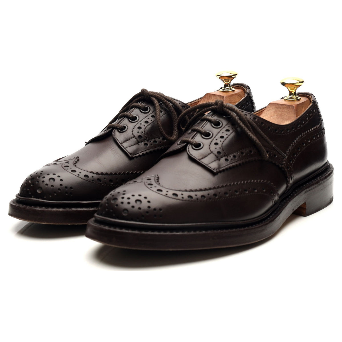 &#39;Bourton&#39; Dark Brown Leather Derby Brogues UK 7.5