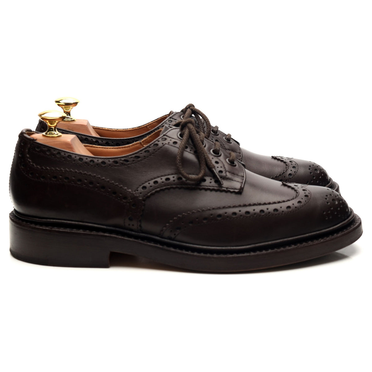 &#39;Bourton&#39; Dark Brown Leather Derby Brogues UK 7.5