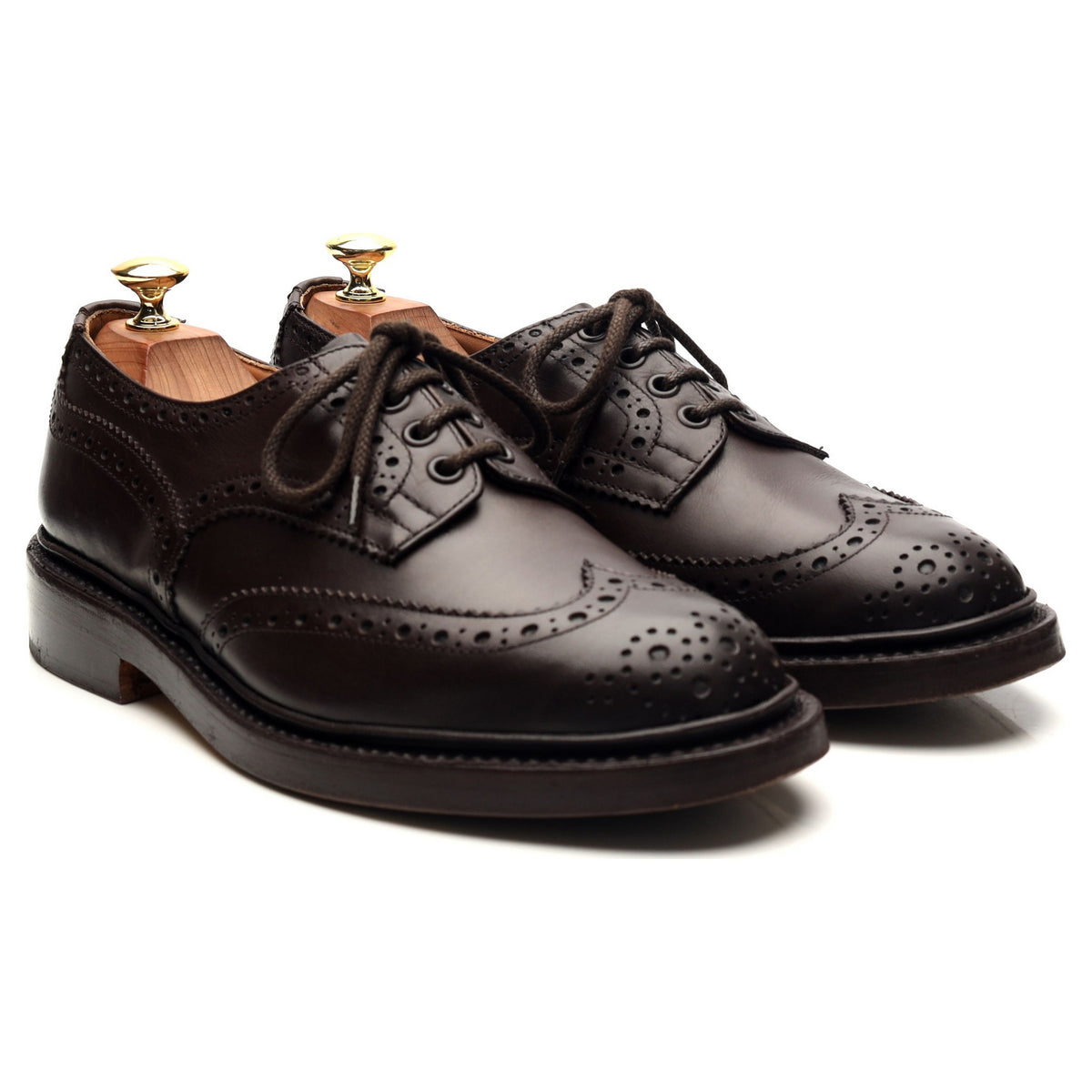 &#39;Bourton&#39; Dark Brown Leather Derby Brogues UK 7.5