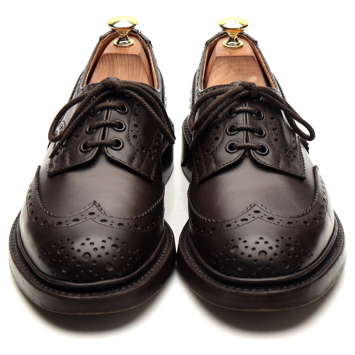 &#39;Bourton&#39; Dark Brown Leather Derby Brogues UK 7.5