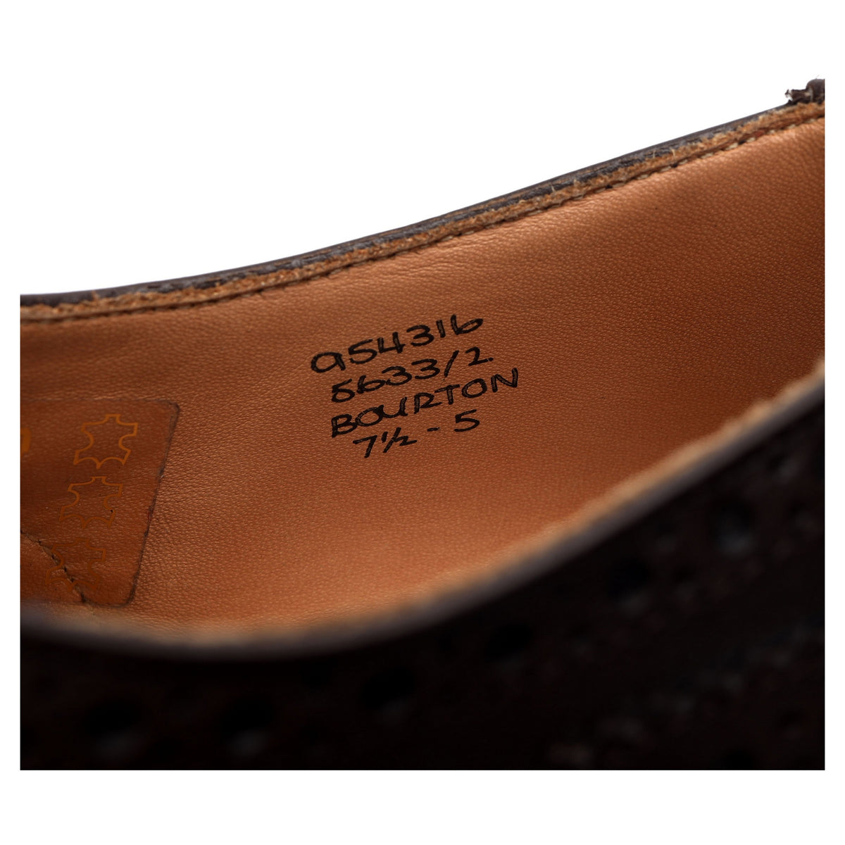 &#39;Bourton&#39; Dark Brown Leather Derby Brogues UK 7.5