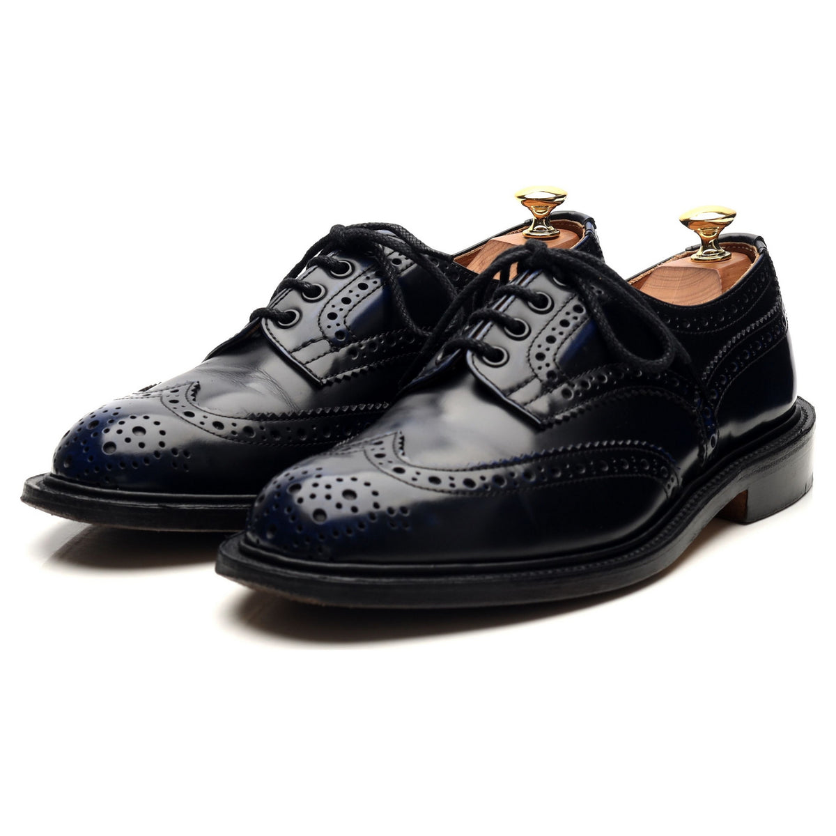 &#39;Bourton&#39; Navy Blue Leather Derby Brogues UK 6.5