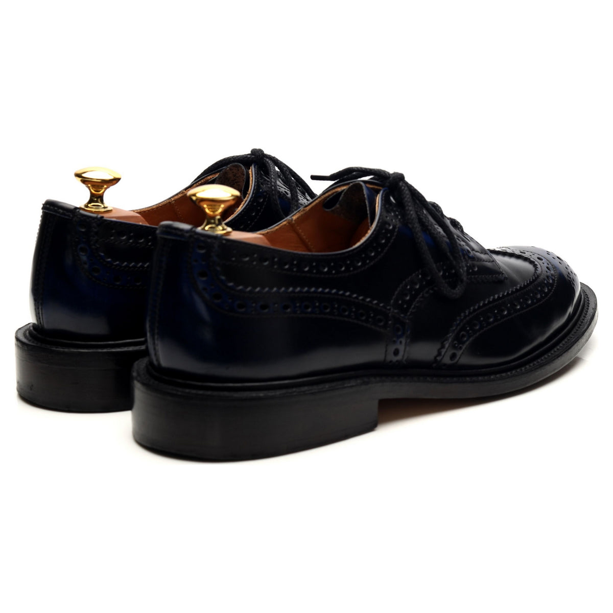 &#39;Bourton&#39; Navy Blue Leather Derby Brogues UK 6.5