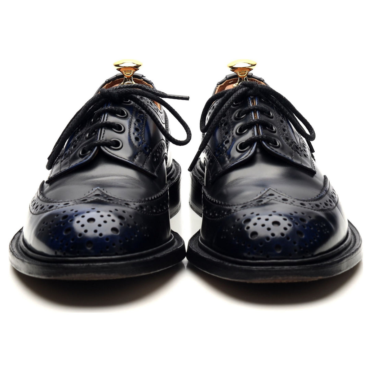 &#39;Bourton&#39; Navy Blue Leather Derby Brogues UK 6.5