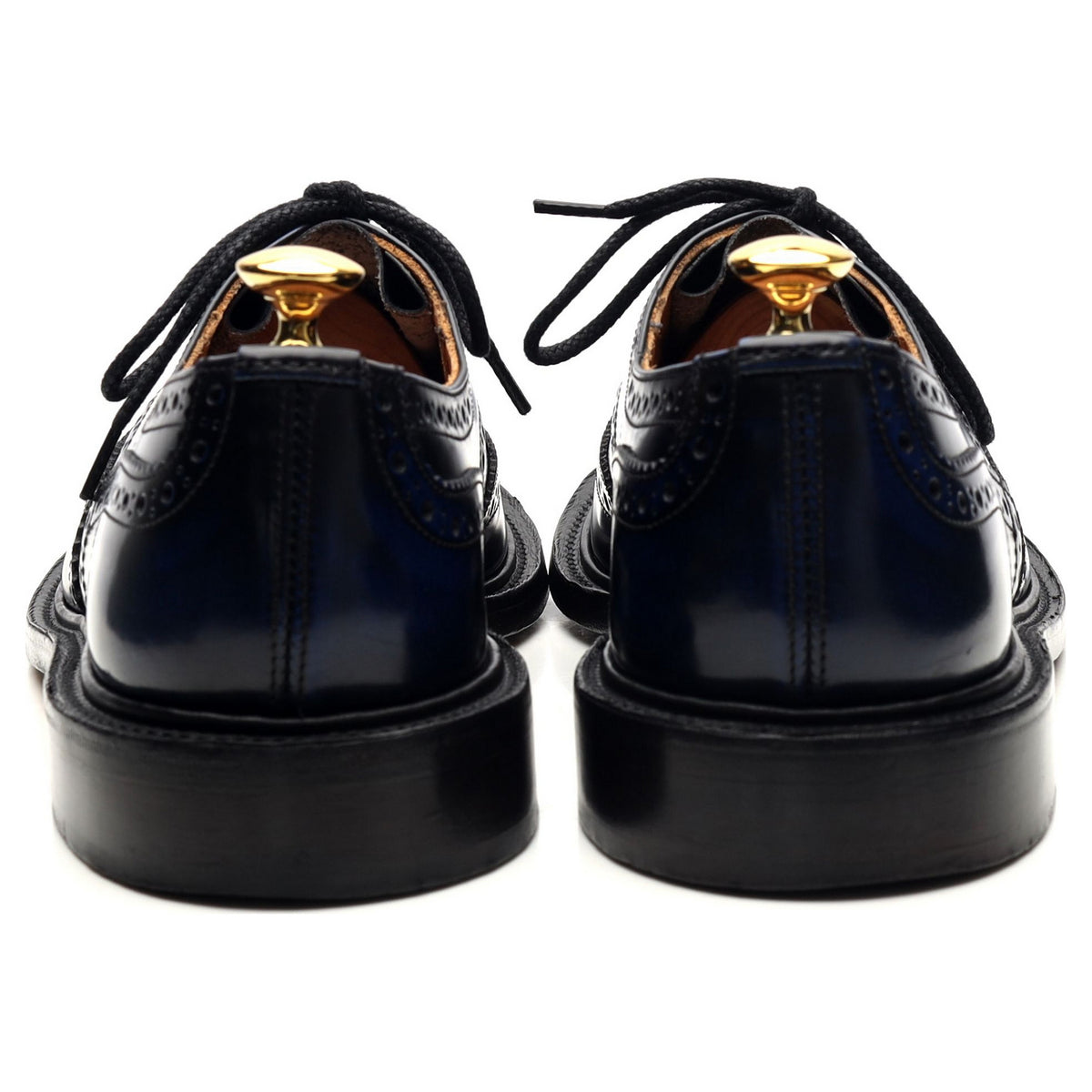 &#39;Bourton&#39; Navy Blue Leather Derby Brogues UK 6.5