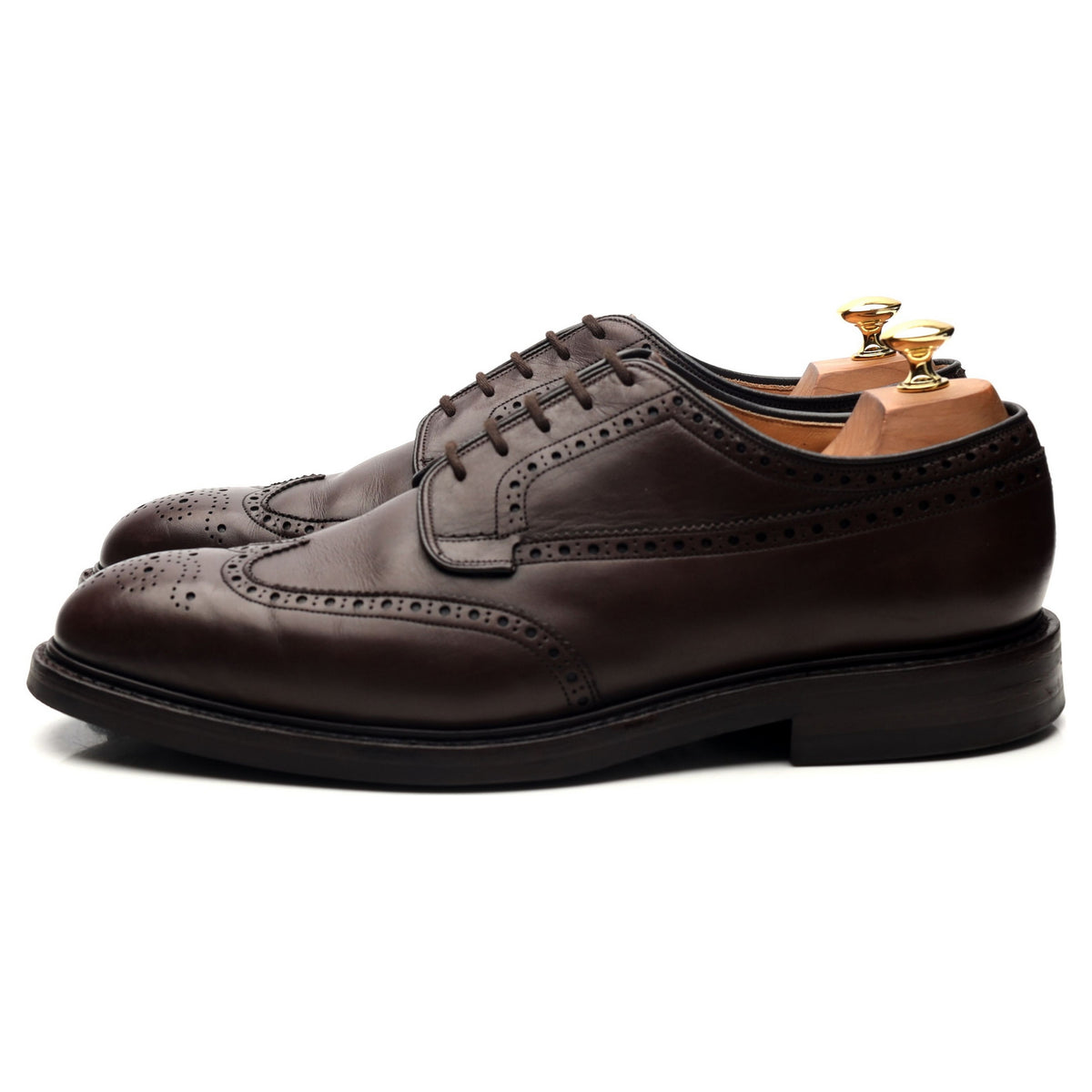 &#39;Grafton&#39; Dark Brown Leather Derby Brogues UK 10.5 G