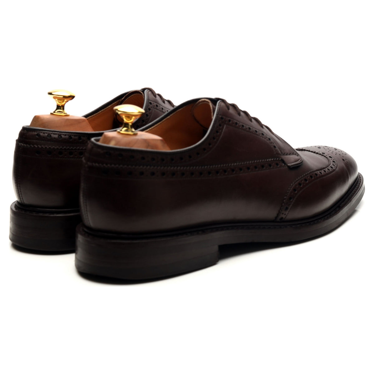 &#39;Grafton&#39; Dark Brown Leather Derby Brogues UK 10.5 G