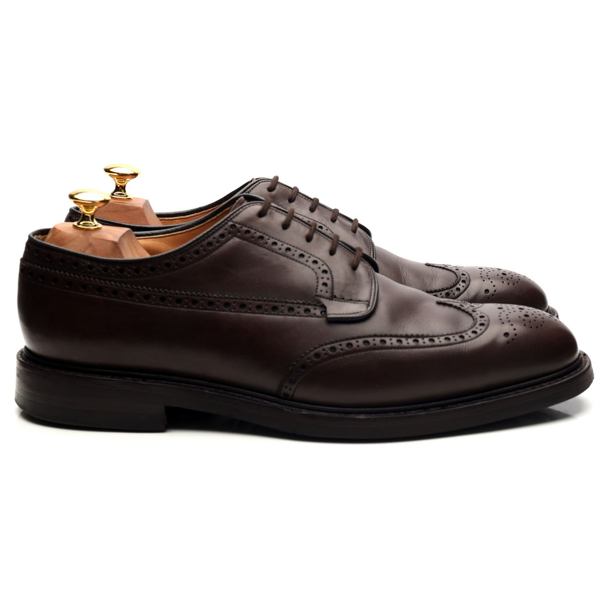 &#39;Grafton&#39; Dark Brown Leather Derby Brogues UK 10.5 G