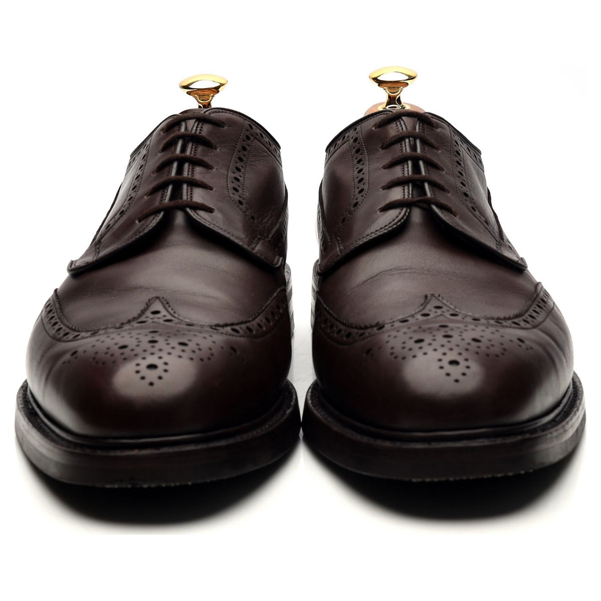 &#39;Grafton&#39; Dark Brown Leather Derby Brogues UK 10.5 G