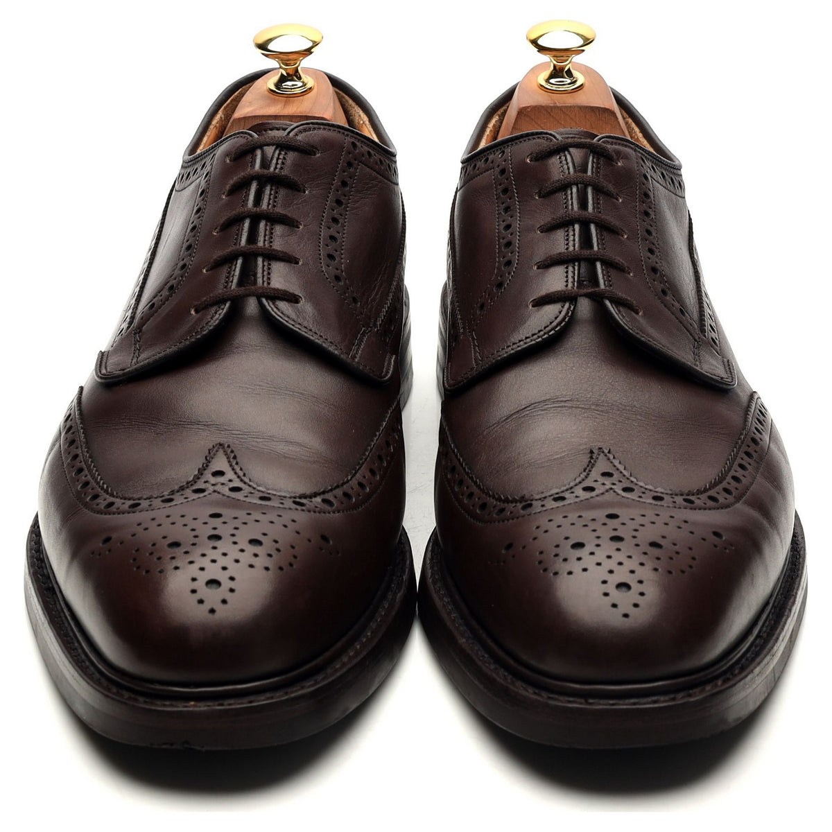 &#39;Grafton&#39; Dark Brown Leather Derby Brogues UK 10.5 G