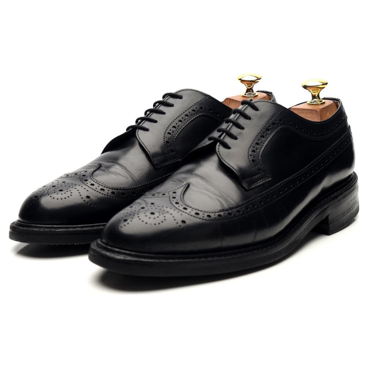 &#39;Romney&#39; Black Leather Derby Brogues UK 8 F