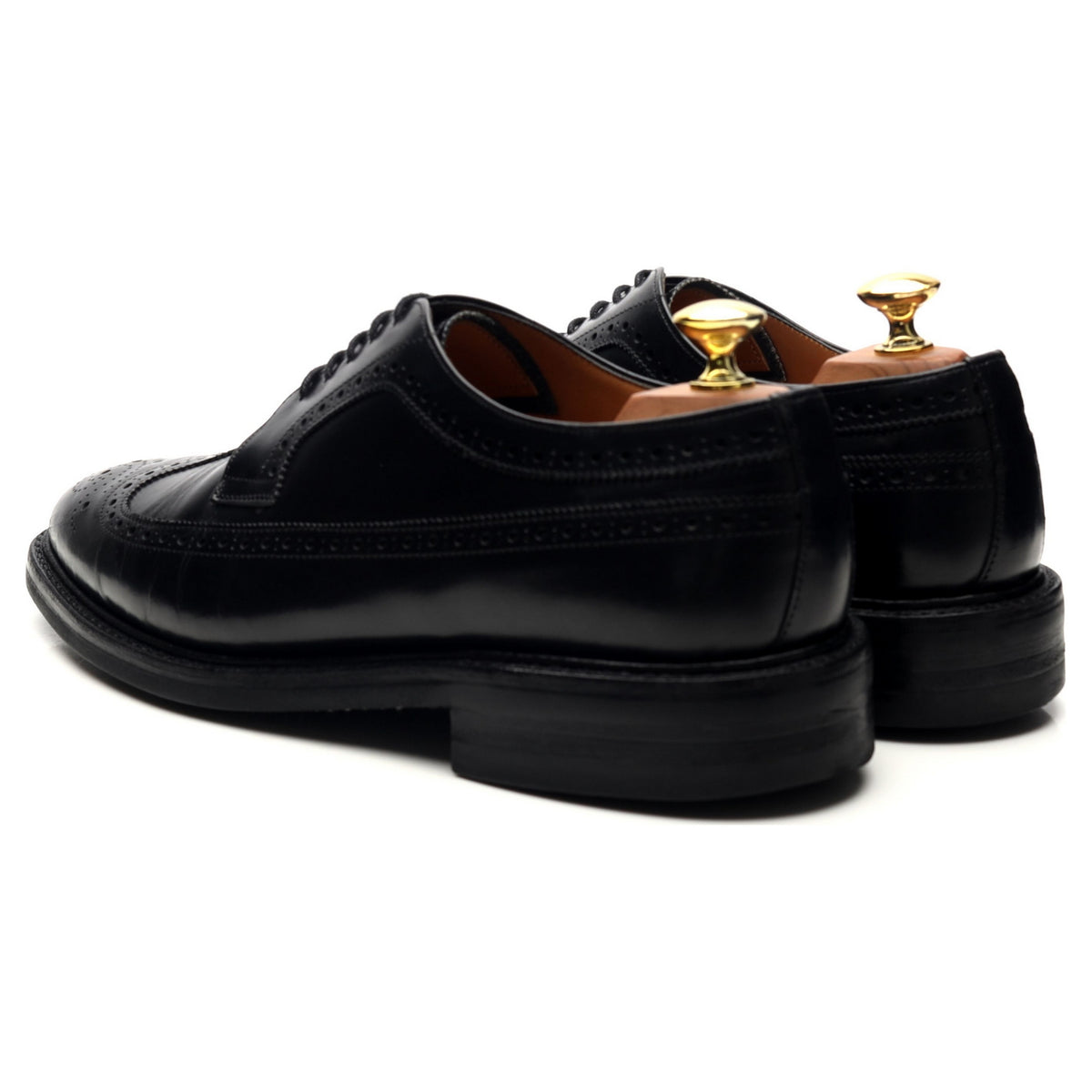 &#39;Romney&#39; Black Leather Derby Brogues UK 8 F