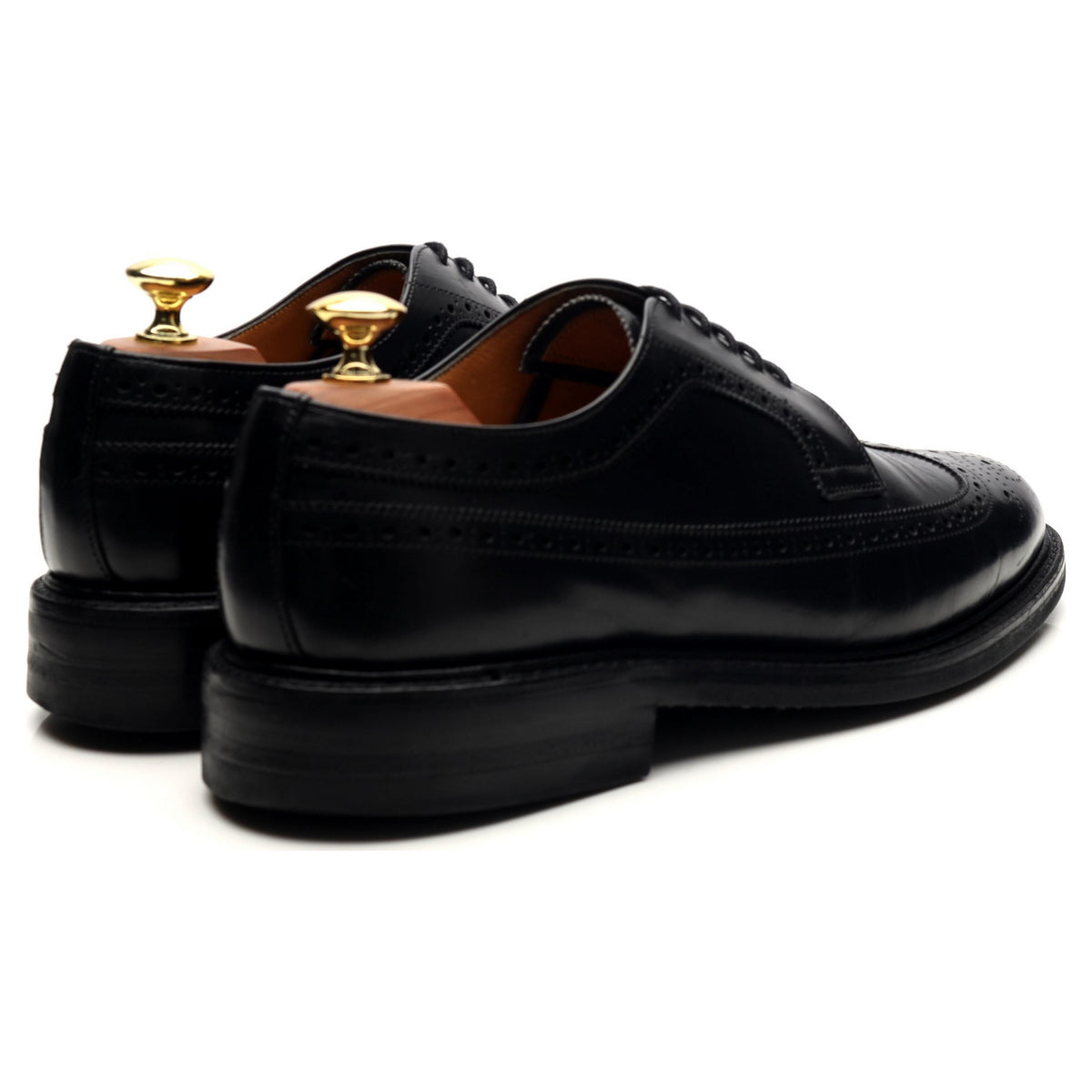 &#39;Romney&#39; Black Leather Derby Brogues UK 8 F