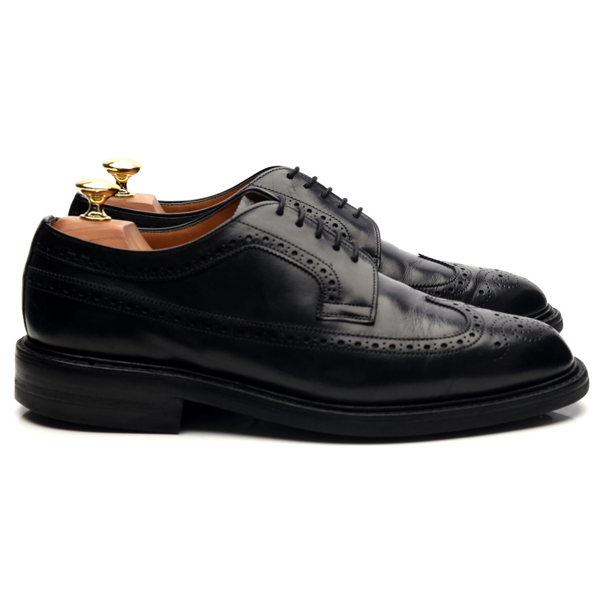 &#39;Romney&#39; Black Leather Derby Brogues UK 8 F