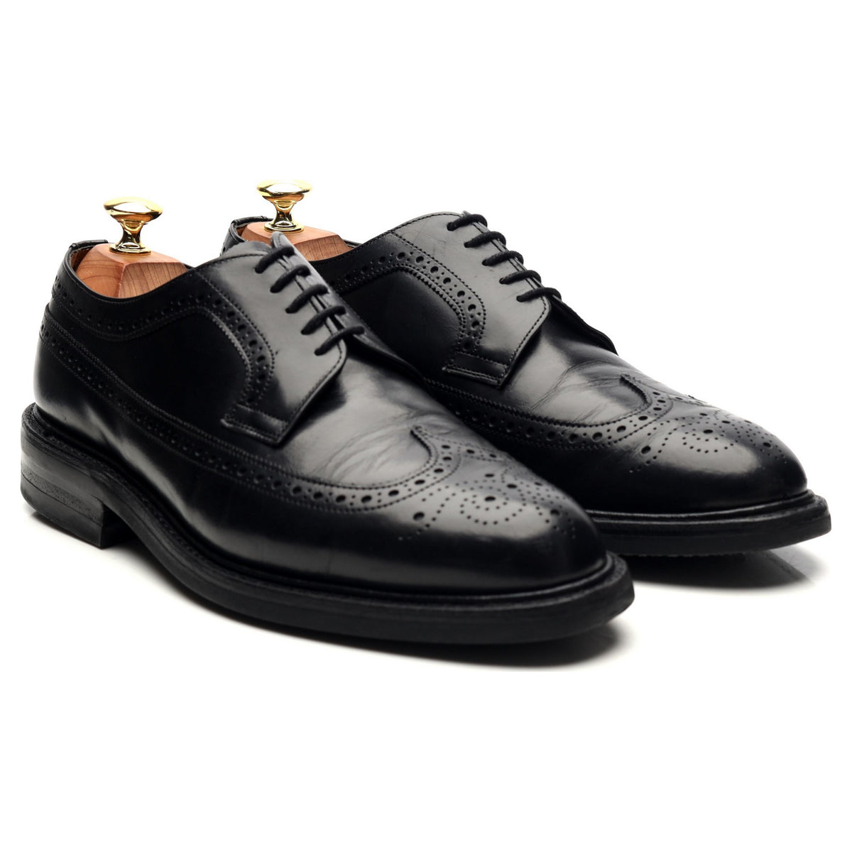 &#39;Romney&#39; Black Leather Derby Brogues UK 8 F