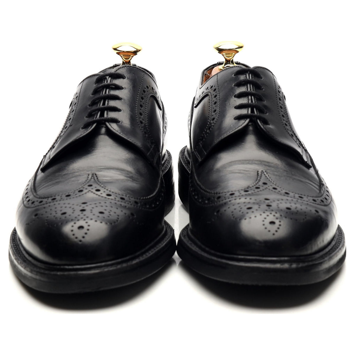 &#39;Romney&#39; Black Leather Derby Brogues UK 8 F