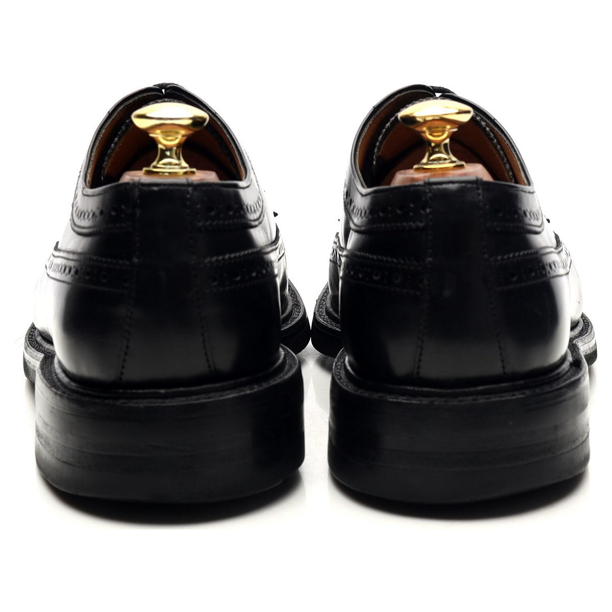 &#39;Romney&#39; Black Leather Derby Brogues UK 8 F