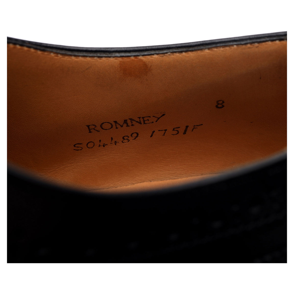 &#39;Romney&#39; Black Leather Derby Brogues UK 8 F