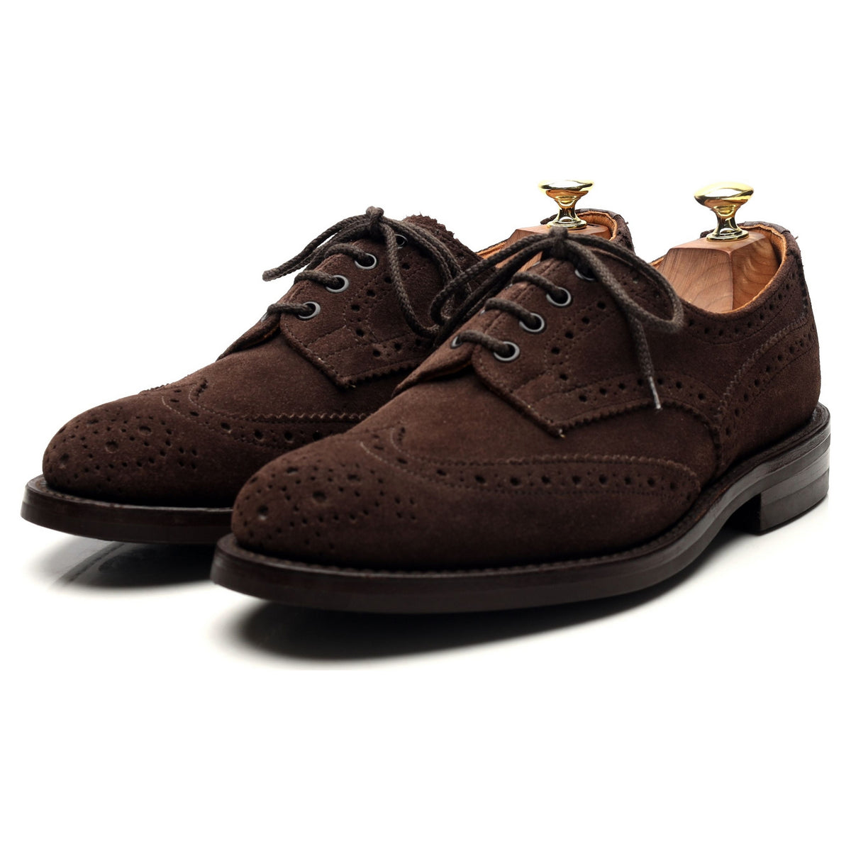 &#39;M7146&#39; Dark Brown Suede Derby Brogues UK 7.5