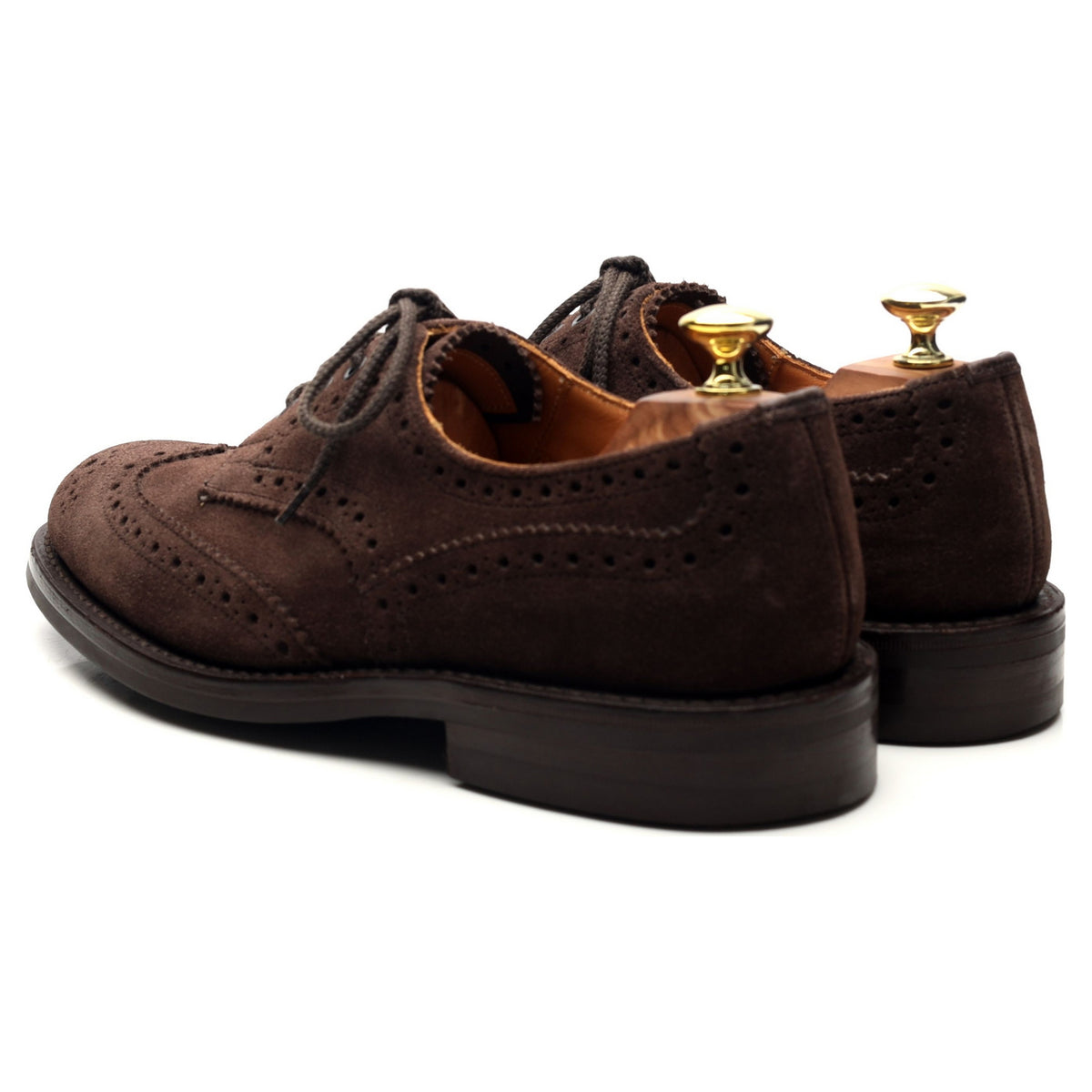 &#39;M7146&#39; Dark Brown Suede Derby Brogues UK 7.5