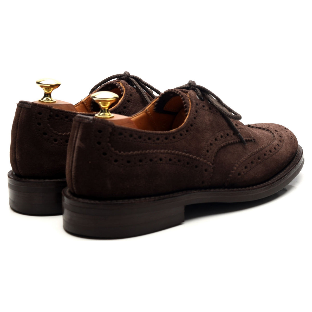 &#39;M7146&#39; Dark Brown Suede Derby Brogues UK 7.5