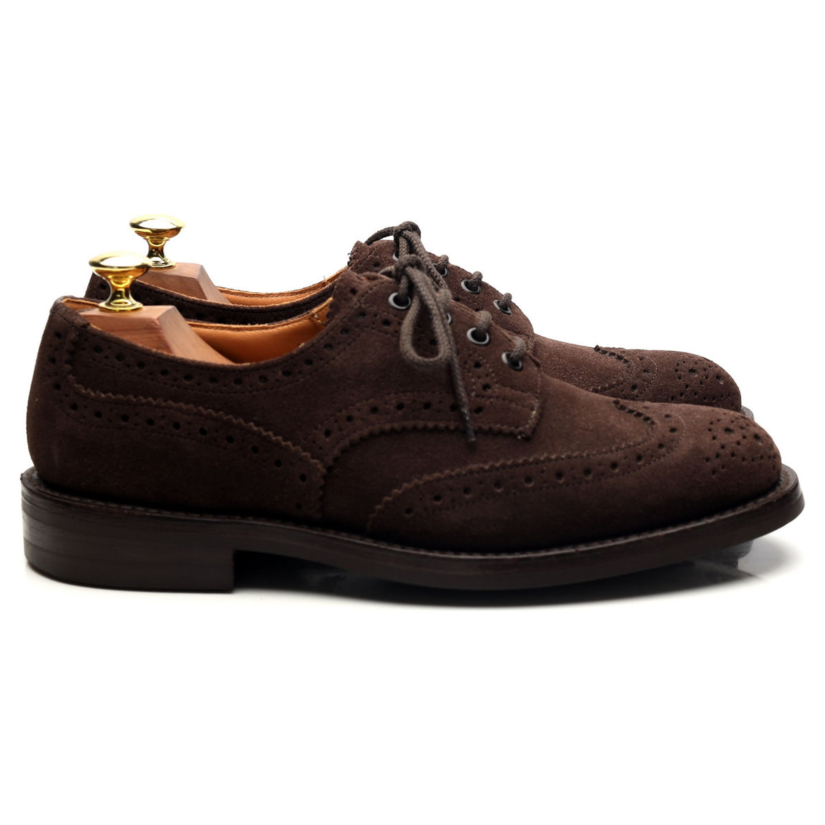 &#39;M7146&#39; Dark Brown Suede Derby Brogues UK 7.5