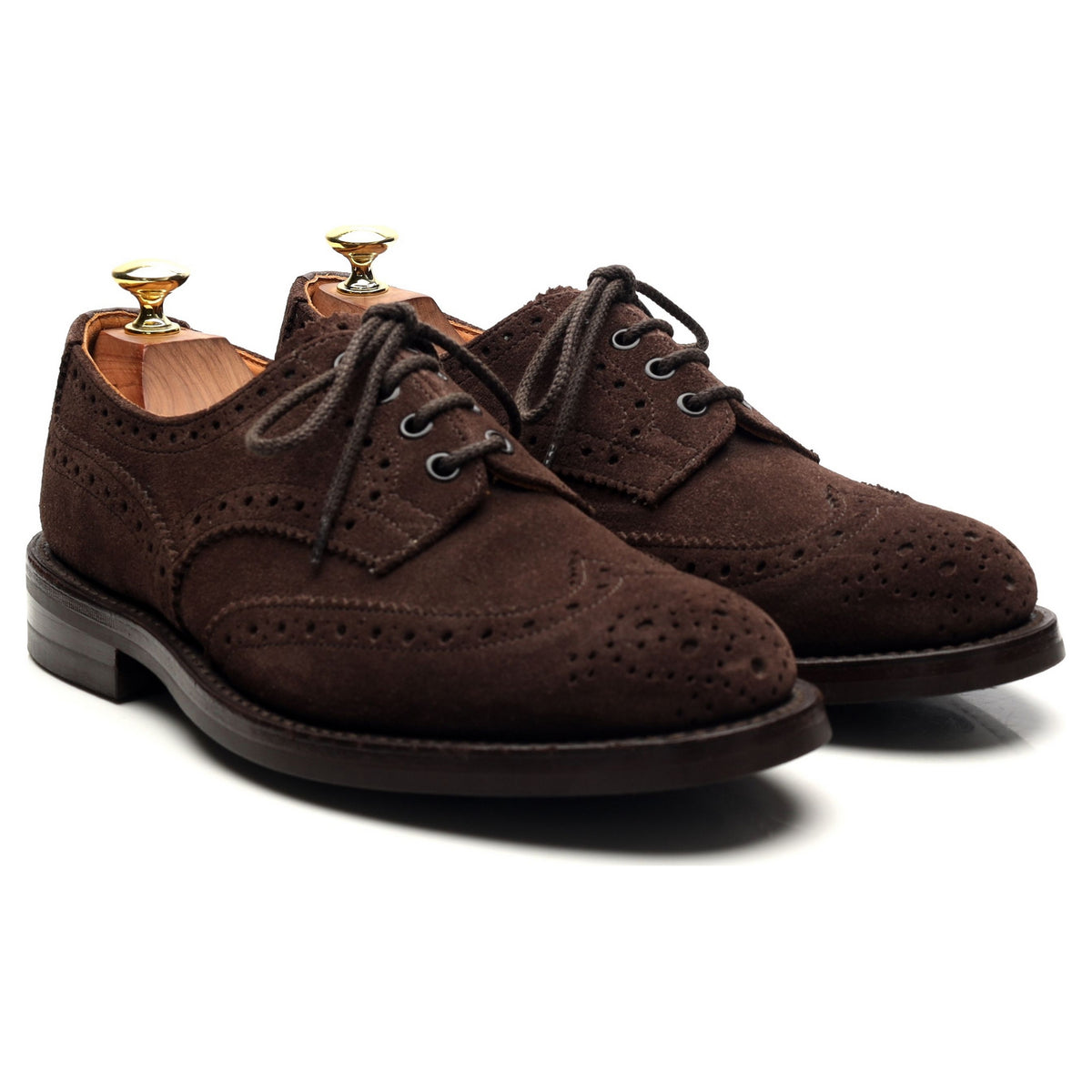 &#39;M7146&#39; Dark Brown Suede Derby Brogues UK 7.5