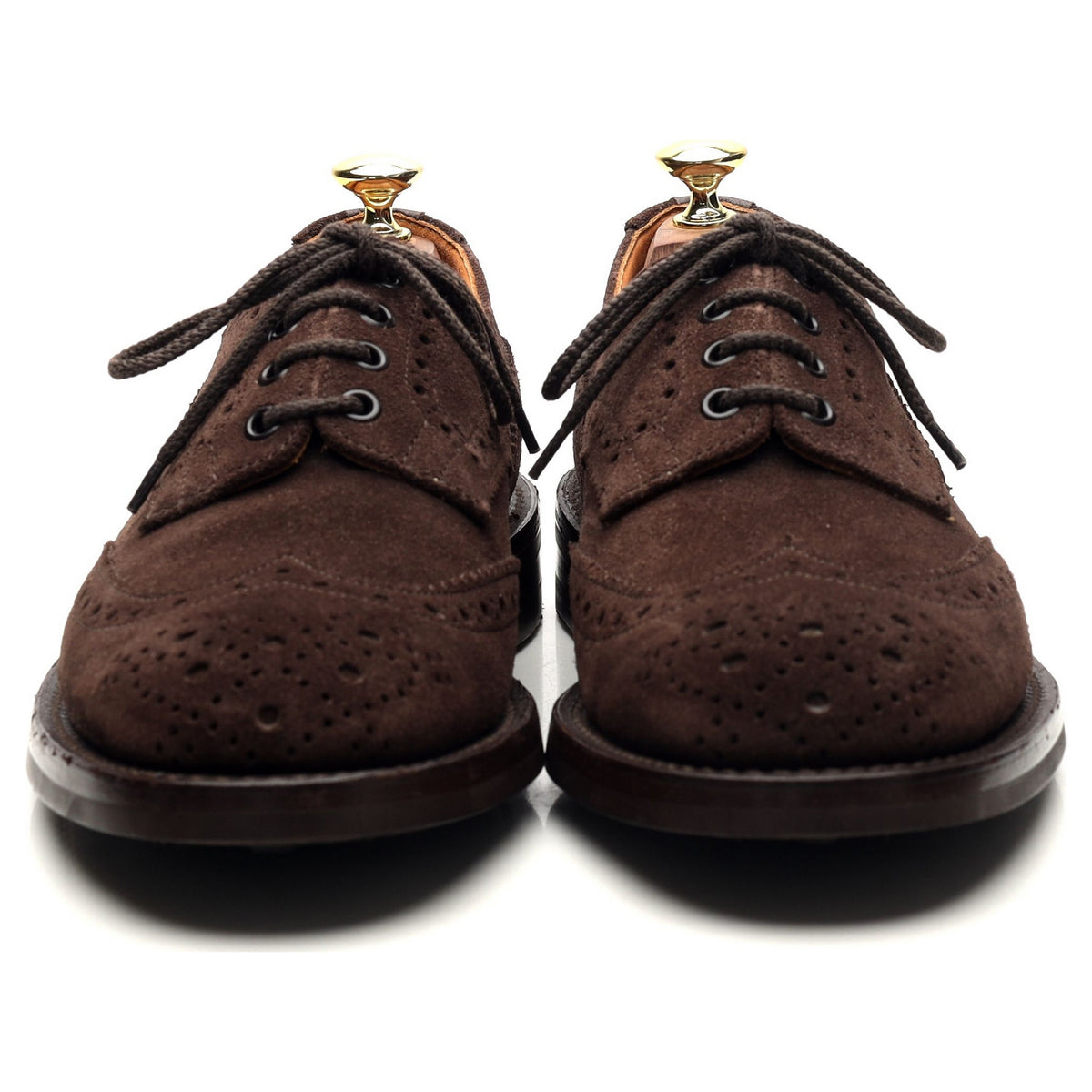 &#39;M7146&#39; Dark Brown Suede Derby Brogues UK 7.5