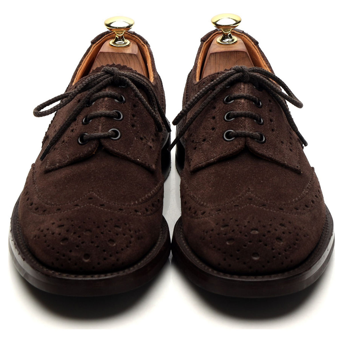 &#39;M7146&#39; Dark Brown Suede Derby Brogues UK 7.5