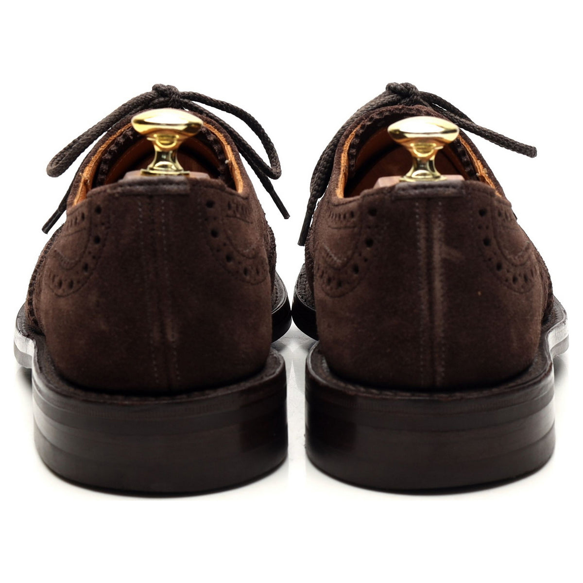 &#39;M7146&#39; Dark Brown Suede Derby Brogues UK 7.5