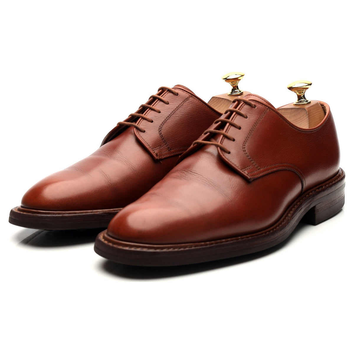 &#39;Yeovil&#39; Tan Brown Leather Derby UK 6.5 E